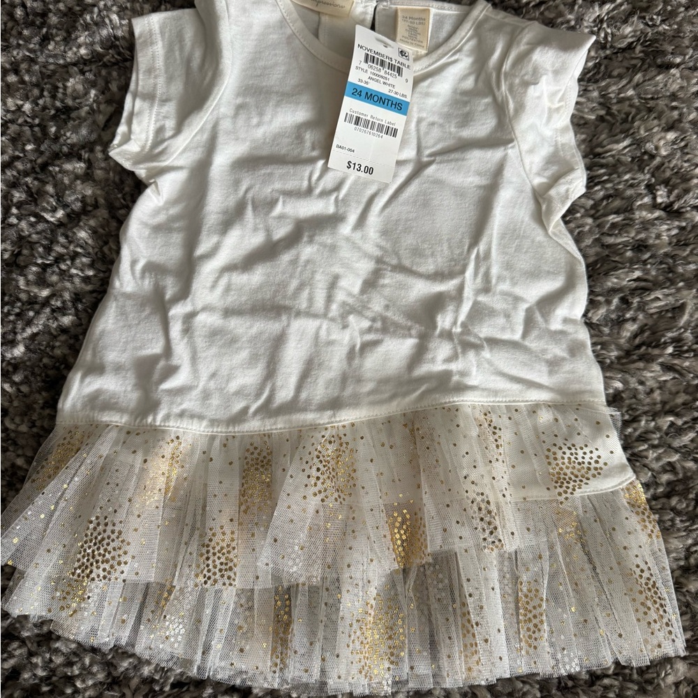 First Impressions White Toddler Top